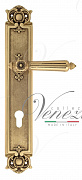 Дверная ручка Venezia "CASTELLO" CYL на планке PL97 французское золото + коричневый