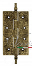 Дверная петля универсальная латунная с узором Venezia CRS012 152x89x4 матовая бронза