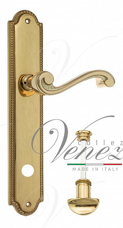 Дверная ручка Venezia "VIVALDI" WC-2 на планке PL98 полированная латунь