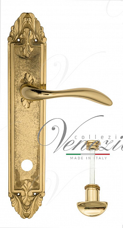 Дверная ручка Venezia "ALESSANDRA" WC-2 на планке PL90 полированная латунь