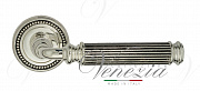 Дверная ручка Venezia "MOSCA" D3 натуральное серебро + черный