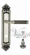 Дверная ручка Venezia "MOSCA" WC-4 на планке PL96 натуральное серебро + черный