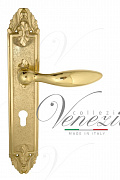 Дверная ручка Venezia "MAGGIORE" CYL на планке PL90 полированная латунь