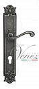 Дверная ручка Venezia "VIVALDI" CYL на планке PL97 античное серебро