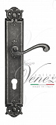 Дверная ручка Venezia "VIVALDI" CYL на планке PL97 античное серебро