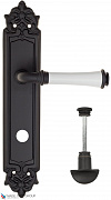 Дверная ручка на планке Fratelli Cattini "GRACIA CERAMICA BIANCO" WC-2 PL96-NM матовый черный