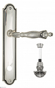 Дверная ручка Venezia "OLIMPO" WC-4 на планке PL98 натуральное серебро + черный