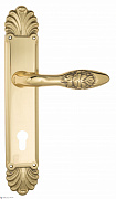 Дверная ручка Venezia "CASANOVA" CYL на планке PL87 полированная латунь