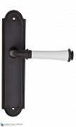 Дверная ручка на планке Fratelli Cattini "GRACIA CERAMICA BIANCO" PL248-NM матовый черный
