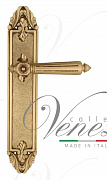 Дверная ручка Venezia "CASTELLO" на планке PL90 французское золото + коричневый