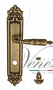 Дверная ручка Venezia "ANNETA" WC-4 на планке PL96 матовая бронза