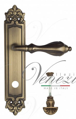 Дверная ручка Venezia "ANAFESTO" WC-4 на планке PL96 матовая бронза