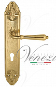 Дверная ручка Venezia "CLASSIC" CYL на планке PL90 полированная латунь
