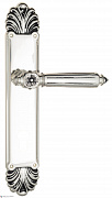 Дверная ручка Venezia "CASTELLO" CYL на планке PL87 натуральное серебро + черный