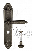 Дверная ручка Venezia "CASTELLO" WC-4 на планке PL90 античное серебро