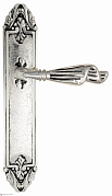 Дверная ручка Venezia "OPERA" на планке PL90 натуральное серебро + черный