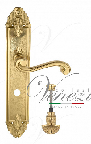 Дверная ручка Venezia "VIVALDI" WC-4 на планке PL90 полированная латунь