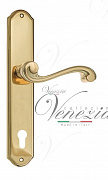 Дверная ручка Venezia "VIVALDI" CYL на планке PL02 полированная латунь