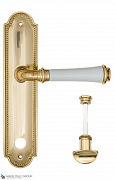 Дверная ручка на планке Fratelli Cattini "GRACIA CERAMICA BIANCO" WC-2 PL248-OLV полированная латунь
