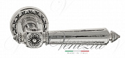 Дверная ручка Venezia "CASTELLO" D2 натуральное серебро + черный