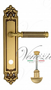 Дверная ручка Venezia "MOSCA" WC-2 на планке PL96 французское золото + коричневый
