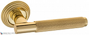 Дверная ручка на круглом основании Fratelli Cattini "UNA X" D8-OLV полированная латунь