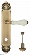 Дверная ручка Venezia "COLOSSEO" белая керамика паутинка WC-2 на планке PL87 матовая бронза