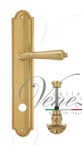 Дверная ручка Venezia "VIGNOLE" WC-4 на планке PL98 полированная латунь
