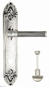 Дверная ручка Venezia "IMPERO" WC-2 на планке PL90 натуральное серебро + черный