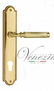 Дверная ручка Venezia "MOSCA" CYL на планке PL98 полированная латунь