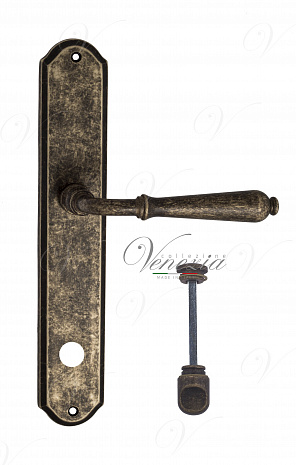 Дверная ручка Venezia "CLASSIC" WC-2 на планке PL02 античная бронза