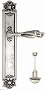 Дверная ручка Venezia "OPERA" WC-2 на планке PL97 натуральное серебро + черный
