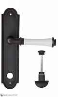 Дверная ручка на планке Fratelli Cattini "GRACIA CERAMICA BIANCO" WC-2 PL248-NM матовый черный