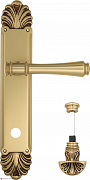 Дверная ручка Venezia "CALLISTO" WC-4 на планке PL87 французское золото + коричневый