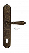 Дверная ручка Venezia "VIGNOLE" CYL на планке PL02 античная бронза