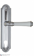Дверная ручка на планке Fratelli Cattini "GRACIA CERAMICA BIANCO" CYL PL248-CR полированный хром
