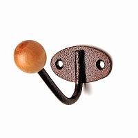 Крючок-вешалка с деревянным шариком КВД-1 (медный антик)