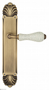 Дверная ручка Venezia "COLOSSEO" белая керамика паутинка на планке PL87 матовая бронза