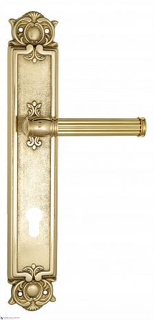 Дверная ручка Venezia "IMPERO" CYL на планке PL97 полированная латунь