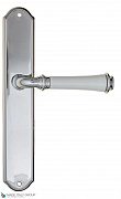 Дверная ручка на планке Fratelli Cattini "GRACIA CERAMICA BIANCO" PL02-CR полированный хром