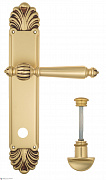 Дверная ручка Venezia "PELLESTRINA" WC-2 на планке PL87 французское золото + коричневый