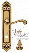 Дверная ручка Venezia "VIVALDI" WC-4 на планке PL96 французское золото + коричневый