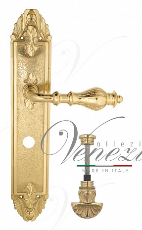 Дверная ручка Venezia "GIFESTION" WC-4 на планке PL90 полированная латунь