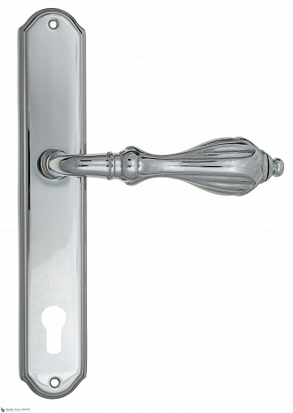 Дверная ручка Venezia "ANAFESTO" CYL на планке PL02 полированный хром
