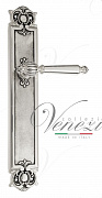 Дверная ручка Venezia "PELLESTRINA" на планке PL97 натуральное серебро + черный
