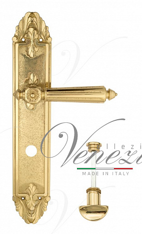Дверная ручка Venezia "CASTELLO" WC-2 на планке PL90 полированная латунь