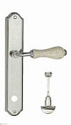 Дверная ручка Venezia "COLOSSEO" белая керамика паутинка WC-2 на планке PL02 полированный хром