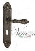 Дверная ручка Venezia "MONTE CRISTO" CYL на планке PL90 античное серебро