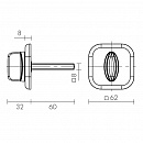 Ручка поворотная BKW8x75 XL (хром) CP-8