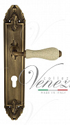 Дверная ручка Venezia "COLOSSEO" белая керамика паутинка CYL на планке PL90 матовая бронза